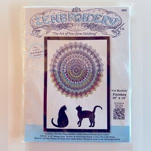 Zenbroidery “ The Art of Freeform Stitching” 10x16 Cat Mandala. NIP